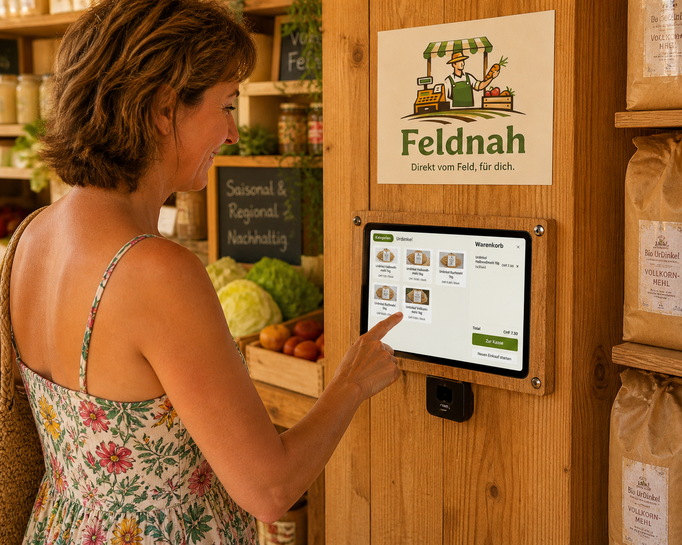 Tablet als Kassensystem im Hofladen